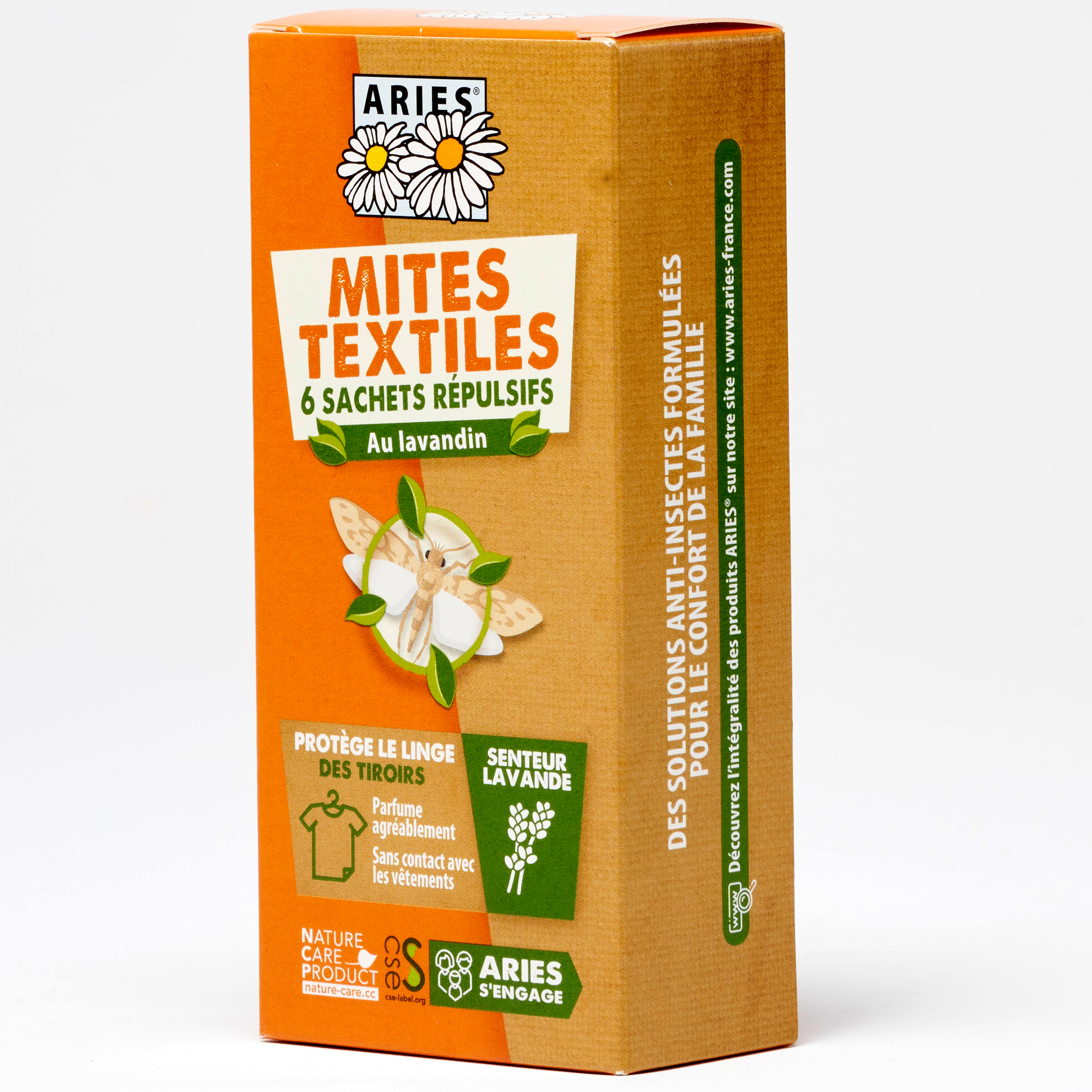 Aries 6 sachets répulsifs au lavandin mites textiles