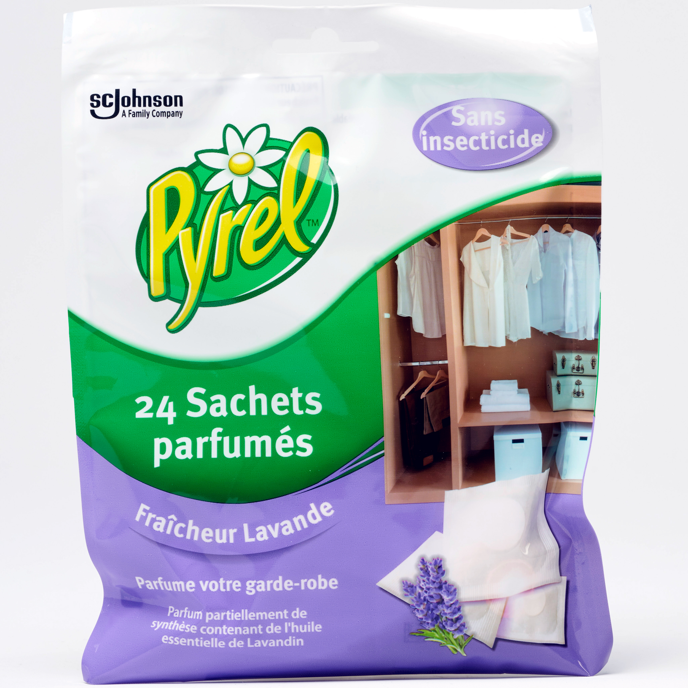 Pyrel 24 sachets parfumés fraîcheur lavande