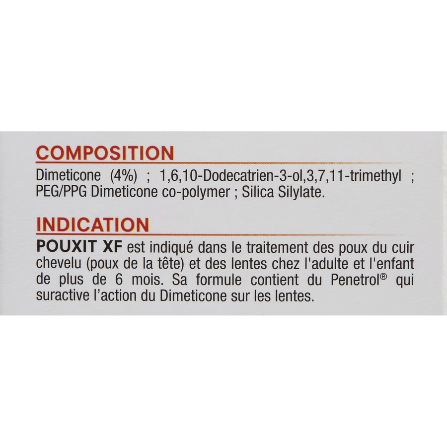 Pouxit XF Traitement anti-poux & lentes - Liste des ingrédients