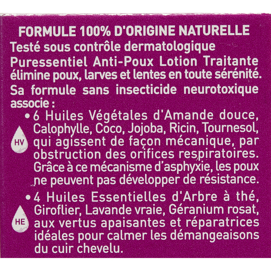 Puressentiel Anti-poux lotion traitante traitement radical - Liste des ingrédients