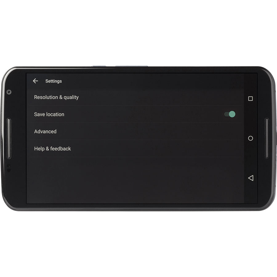 Google Nexus 6 - Ecran de commandes de la fonction appareil photo