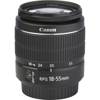 Canon EOS 4000D + EF-S 18-55 mm III - Vue de l'objectif