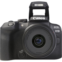 Canon EOS R10 + RF-S 18-45 mm IS STM - Vue de face