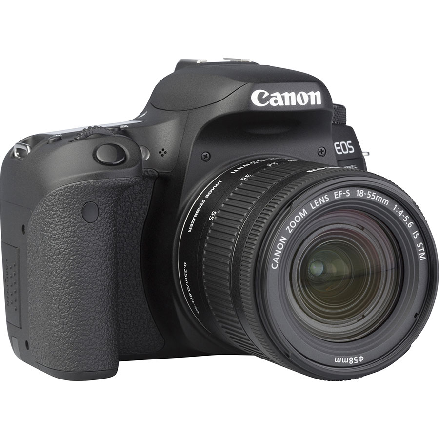 Canon EOS 77D + EF-S 18-55 mm F4-5,6 IS STM - Vue de 3/4 vers la droite
