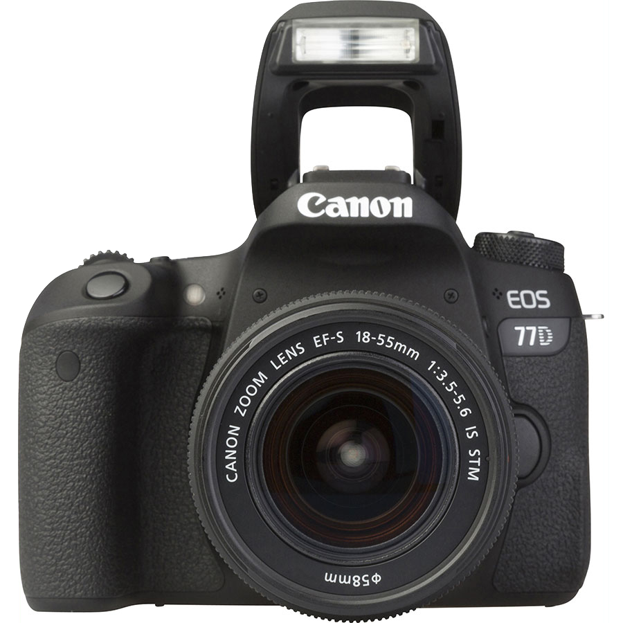 Canon EOS 77D + EF-S 18-55 mm IS STM - Vue de face