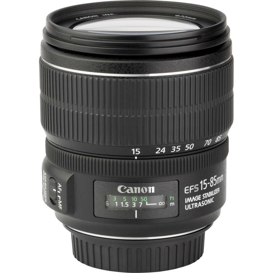 Canon EOS 7D Mark II + EF-S 15-85 mm IS USM - Vue de l'objectif