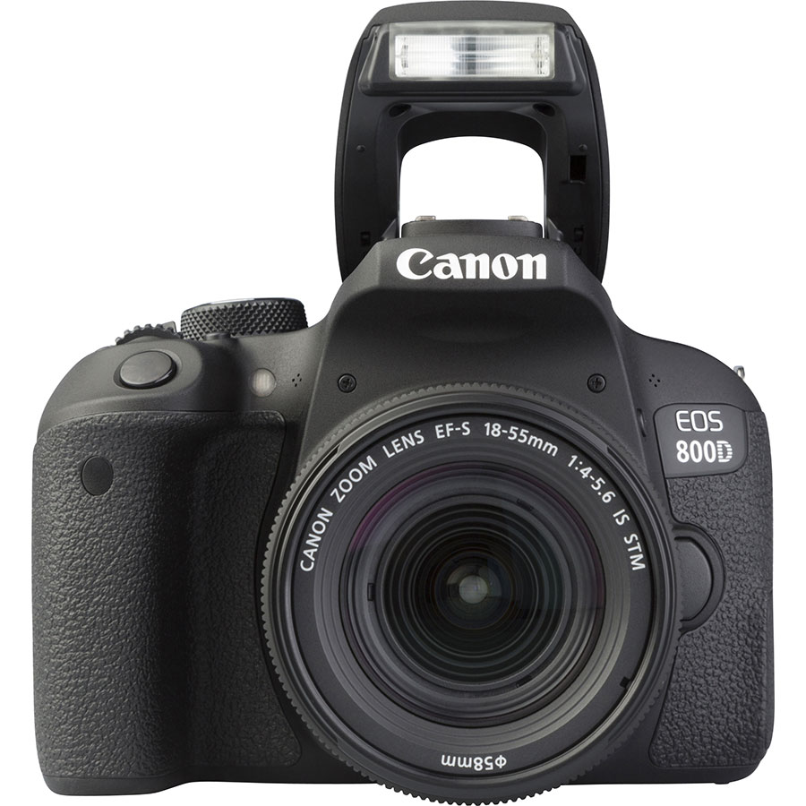 Canon EOS 800D + EF-S 18-55 mm F4-5,6 IS STM - Vue de face
