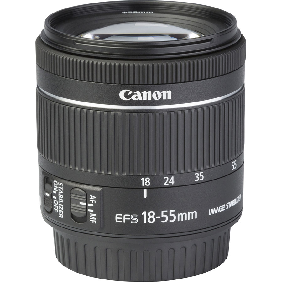 Canon EOS 800D + EF-S 18-55 mm F4-5,6 IS STM - Vue de l'objectif