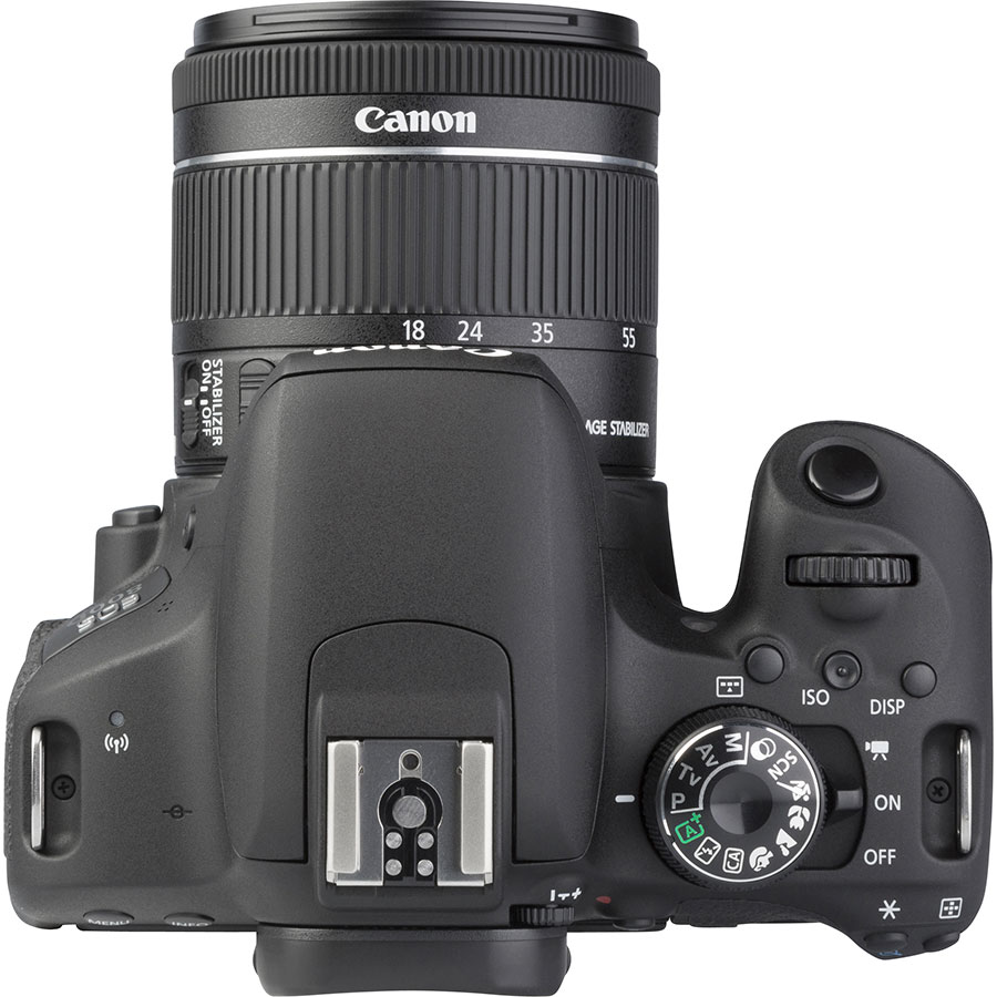 Canon EOS 800D + EF-S 18-55 mm F4-5,6 IS STM - Vue du dessus