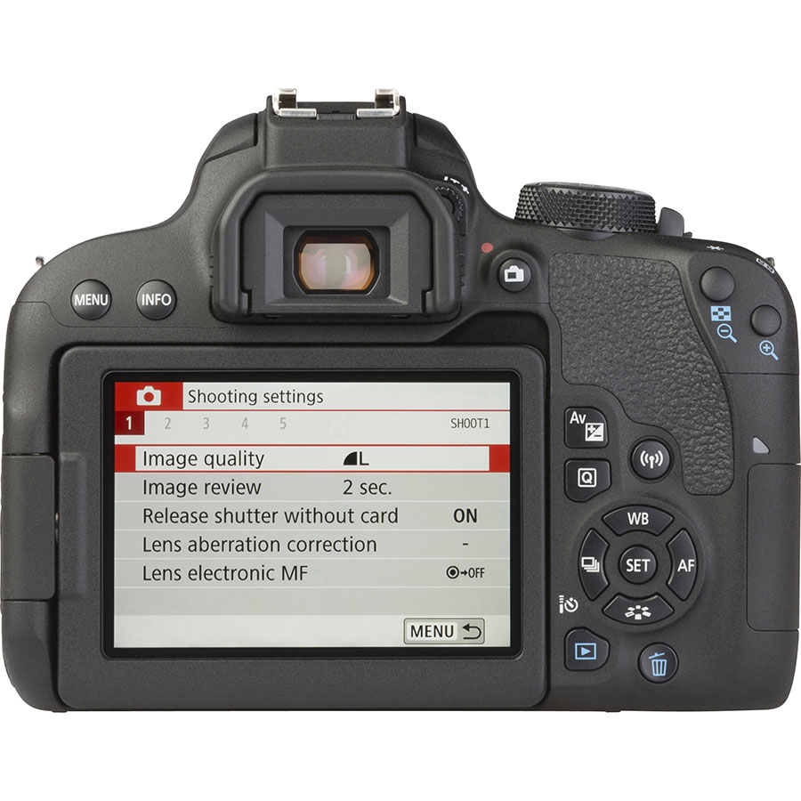 Canon EOS 800D + EF-S 18-55 mm F4-5,6 IS STM - Vue de dos