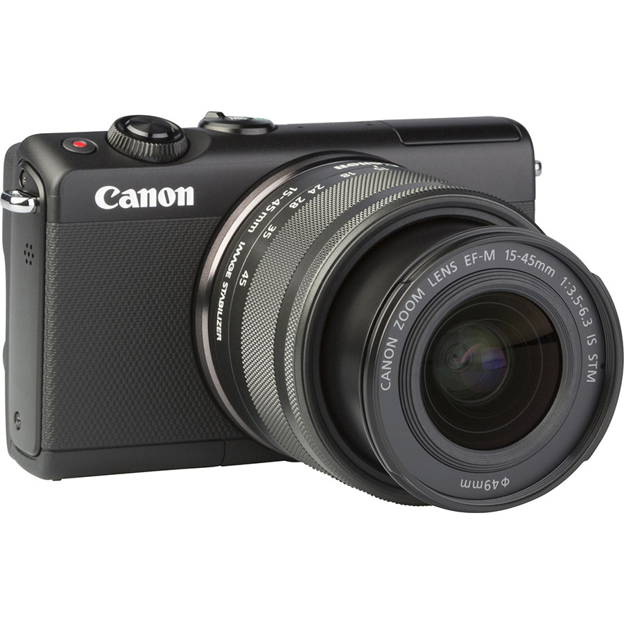 Canon EOS M100 + EF-M 15-45 mm IS STM - Vue de 3/4 vers la droite