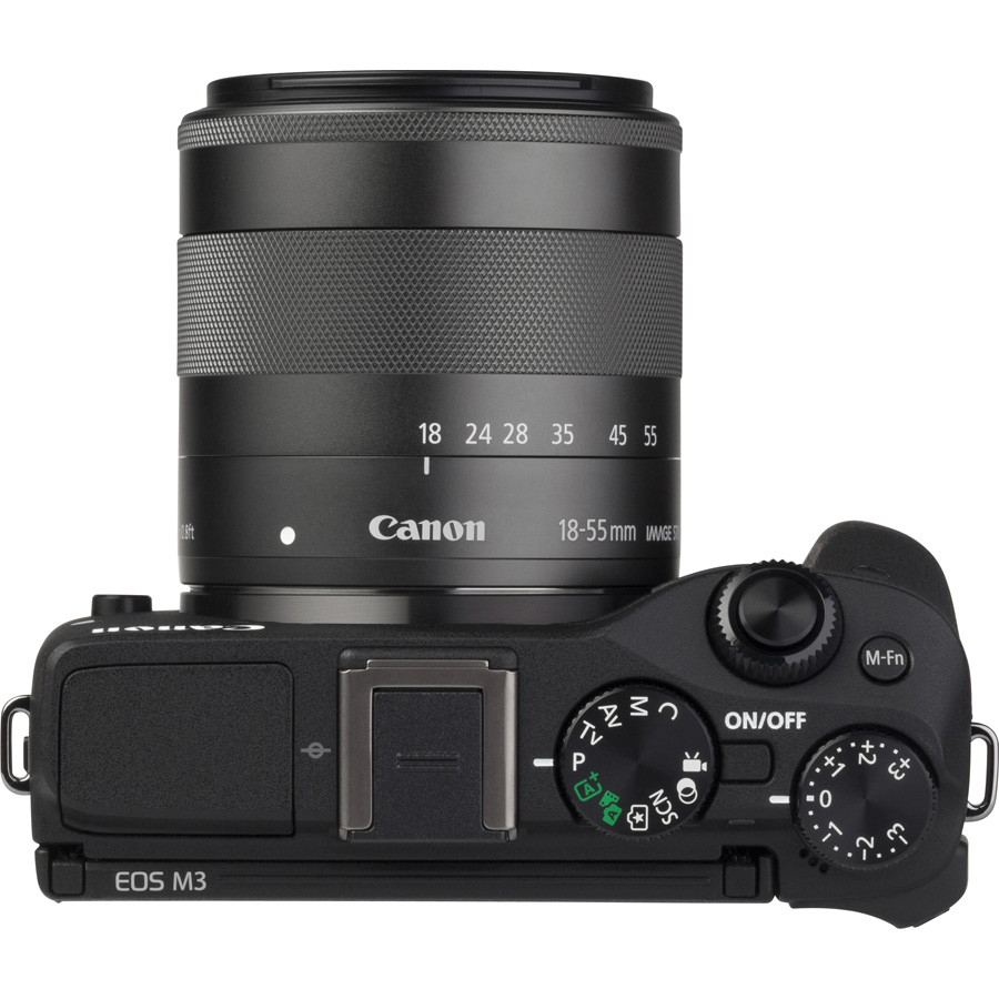 Canon EOS M3 + EF-M 18-55 mm IS STM - Vue du dessus