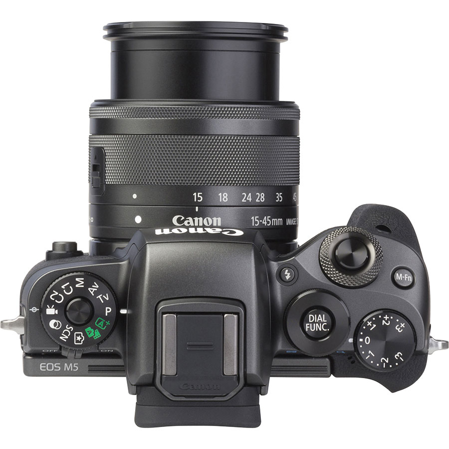 Canon EOS M5 + EF-M 15-45 mm IS STM - Vue du dessus