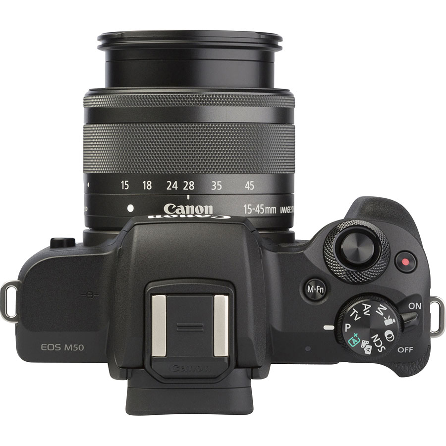 Canon EOS M50 + EF-M 15-45 mm IS STM - Vue du dessus