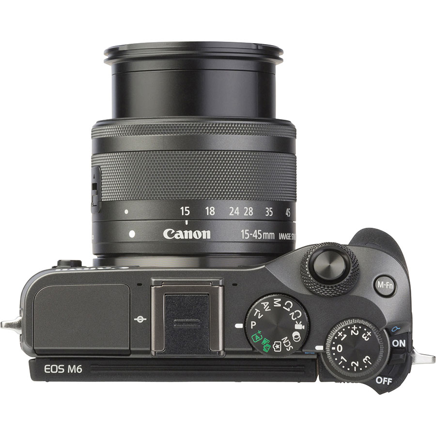 Canon EOS M6 + EF-M 15-45 mm IS STM - Vue du dessus