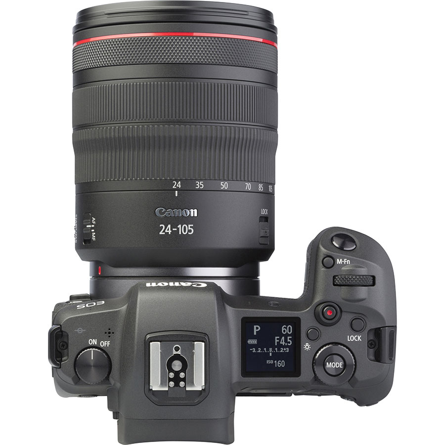 Canon EOS R + RF 24-105 mm L IS USM - Vue du dessus