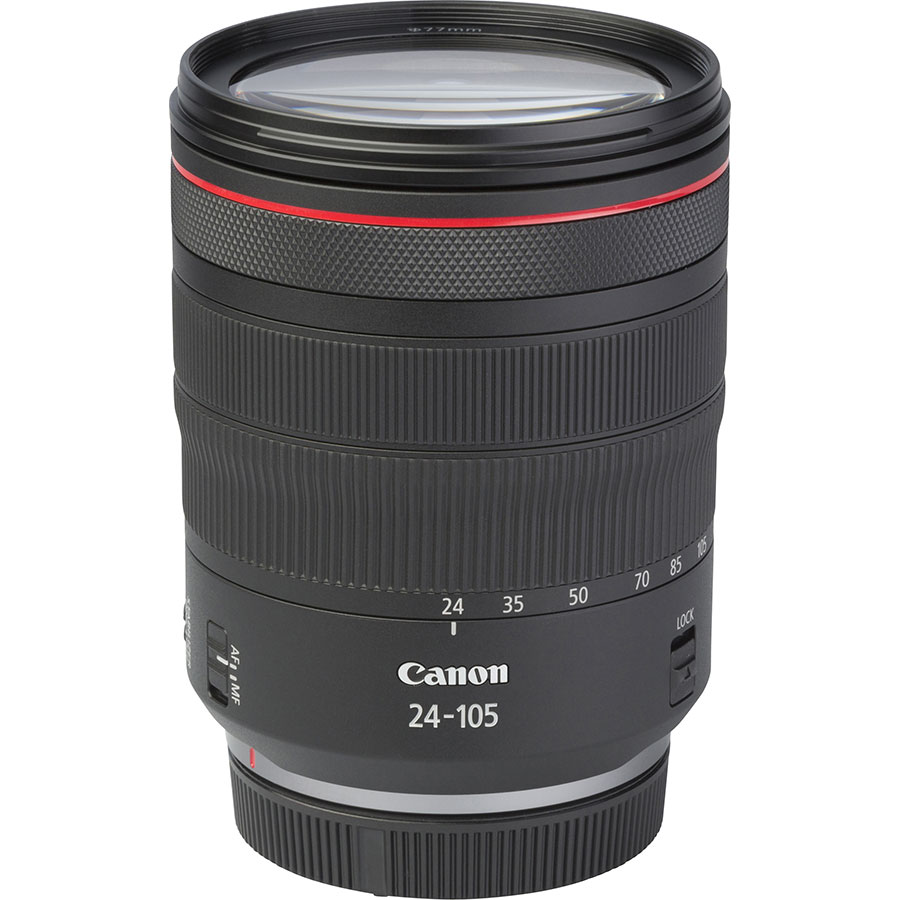 Canon EOS R + RF 24-105 mm L IS USM - Vue de l'objectif