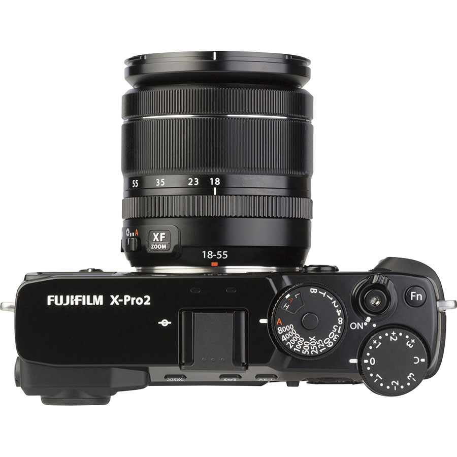 Fujifilm X-Pro2 + Fujinon Super EBC XF 18-55 mm R LM OIS - Vue du dessus