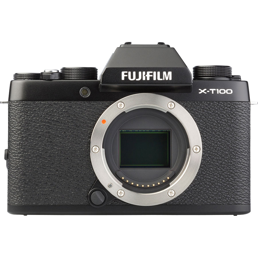 Fujifilm X-T100 + Fujinon Super EBC XC 15-45 mm OIS PZ - Vue de face sans objectif