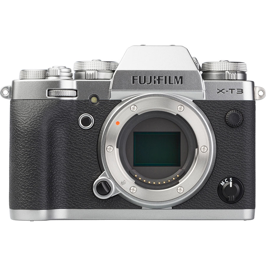 Fujifilm X-T3 + Fujinon Super EBC XF 18-55 mm R LM OIS - Vue de face sans objectif