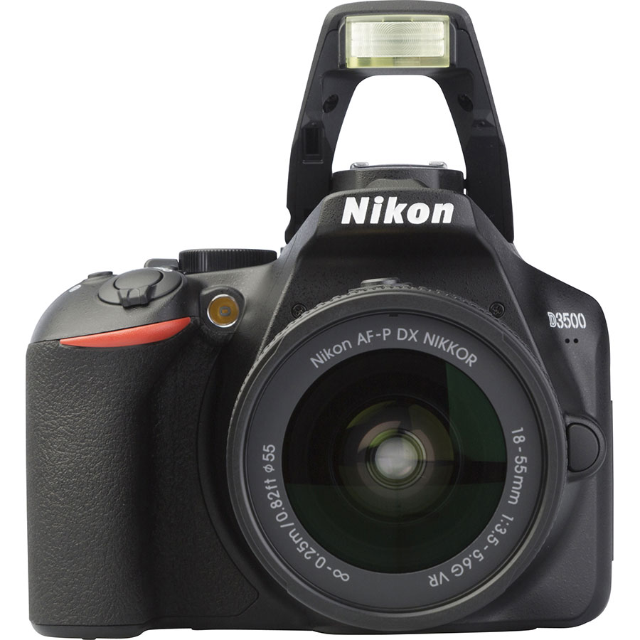 Nikon D3500 + AF-P DX Nikkor 18-55 mm G VR - Vue de face