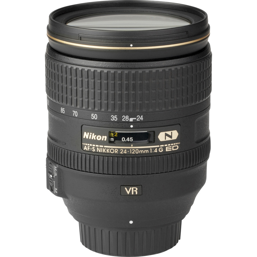 Nikon D750 + AF-S Nikkor 24-120 mm G ED VR - Vue de l'objectif