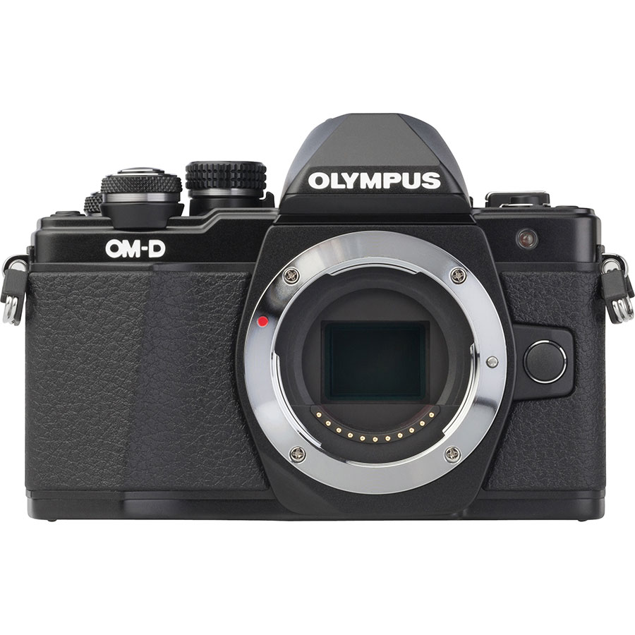 Olympus OM-D E-M10 Mark II + M. Zuiko Digital 14-42 mm EZ ED MSC - Vue de face sans objectif
