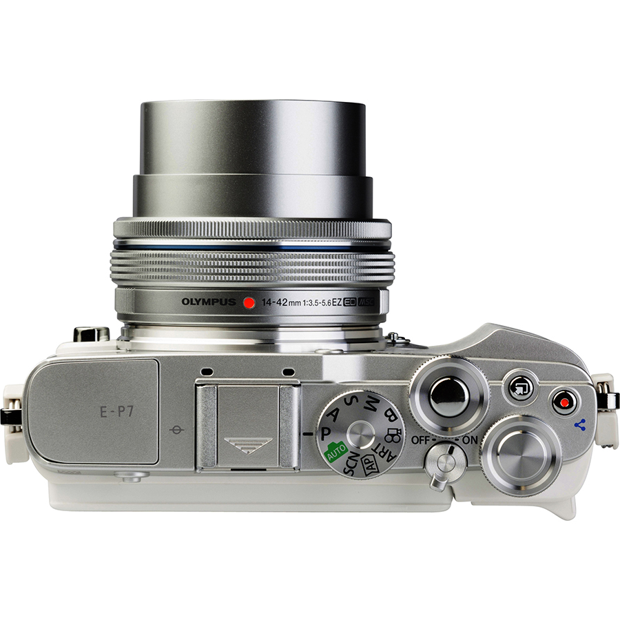 Olympus Pen E-P7 + M.Zuiko Digital ED 14‑42 mm EZ - Vue de dessus