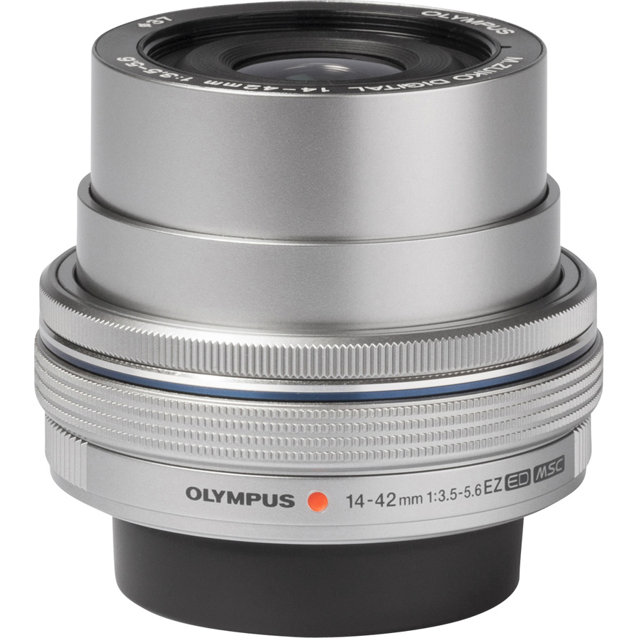 Olympus Pen E-PL7 + M. Zuiko Digital ED 14-42 mm EZ Pancake - Vue de l'objectif