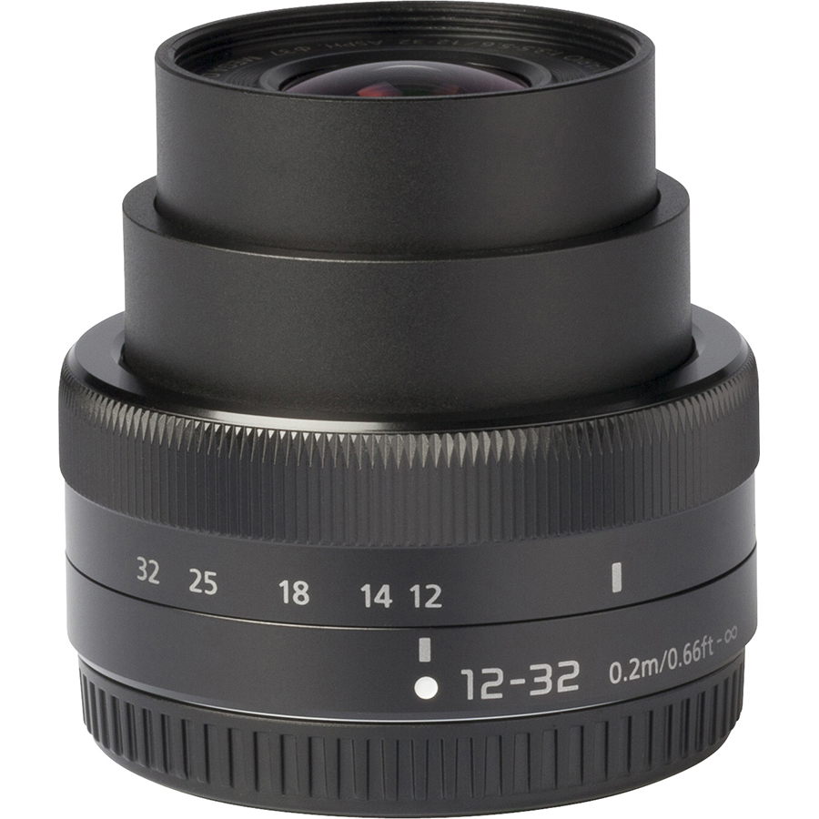 Panasonic Lumix DC-G100 + Lumix G Vario 12-32 mm Mega OIS - Vue de l'objectif
