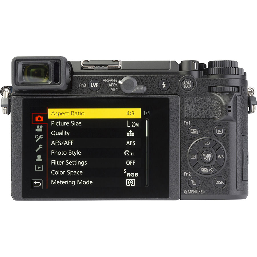 Panasonic Lumix DC-GX9 + Lumix G Vario 12-32 mm Mega OIS - Vue de dos