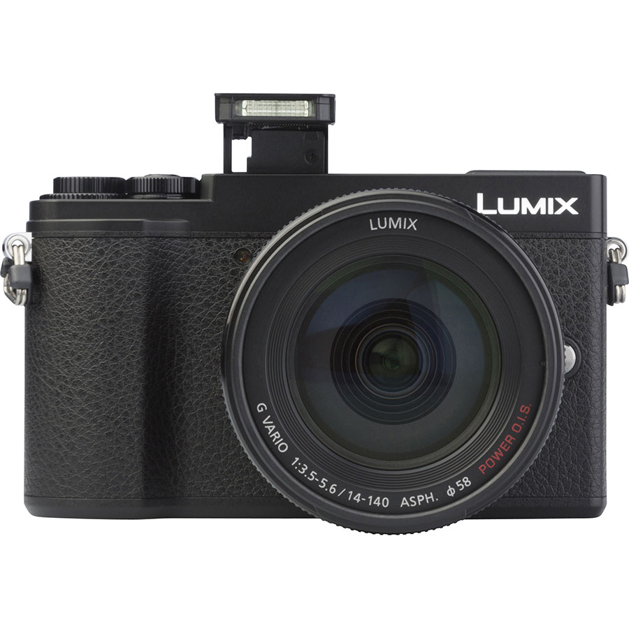 Panasonic Lumix DC-GX9 + Lumix G Vario 14-140 mm Power OIS - Vue de face