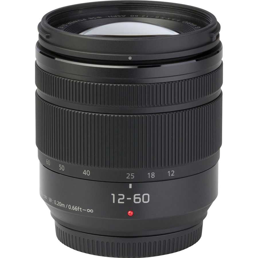 Panasonic Lumix DMC-G80 + Lumix G Vario 12-60 mm Power OIS - Vue de l'objectif