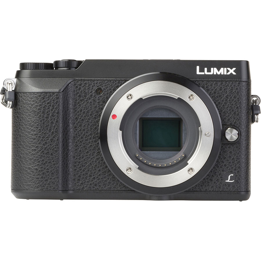 Panasonic Lumix DMC-GX80 + Lumix G Vario 12-32 mm Mega OIS - Vue de face sans objectif