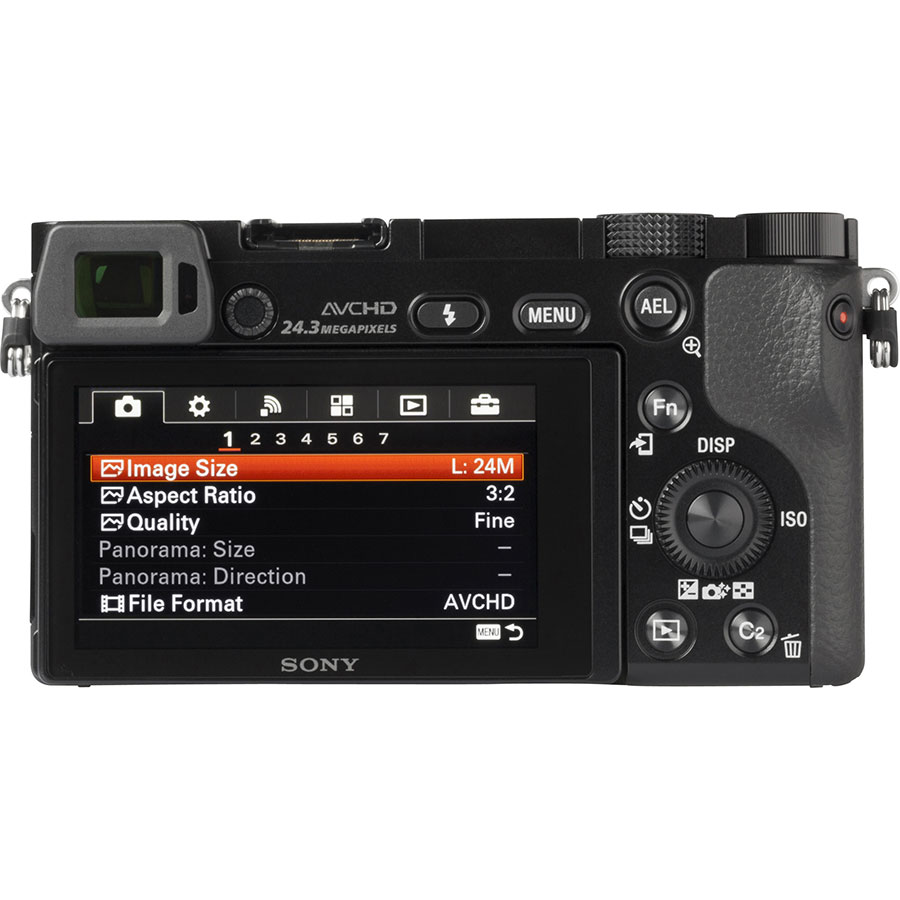 Sony ILCE-6000 + 18-200 mm SEL18200 - Vue de dos