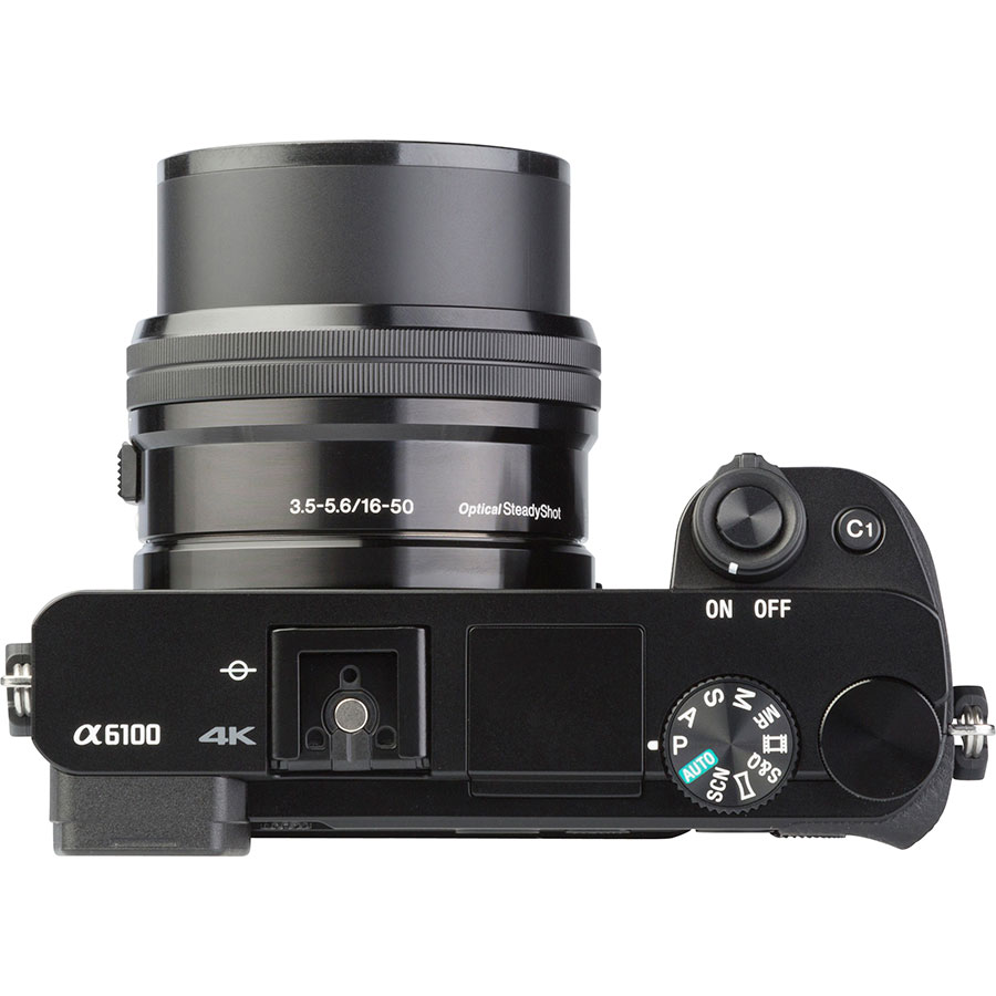Sony ILCE-6100 + E 16-50 mm PZ OSS SELP1650 - Vue du dessus