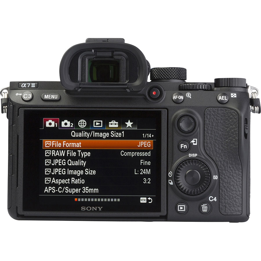 Sony ILCE-7M3 + FE 28-70 mm F3.5-5.6 OSS SEL2870 - Vue de dos