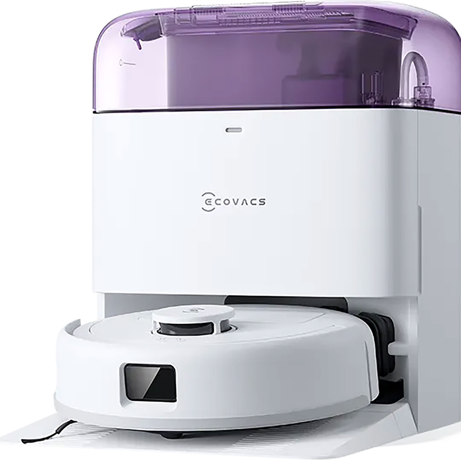 Ecovacs Deebot Mini violet - Aspirateur sur sa station de charge