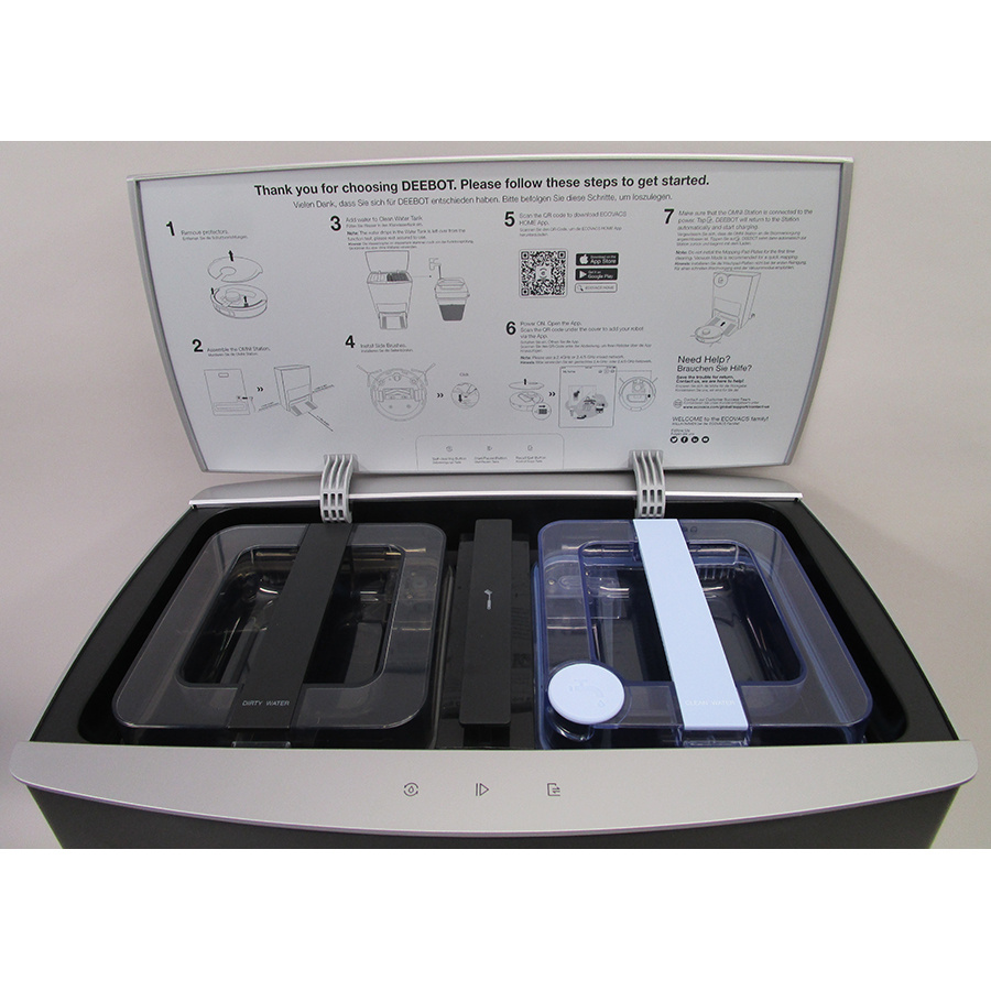 Ecovacs Deebot X1 Omni - Double compartiment : eau propre et eau usée
