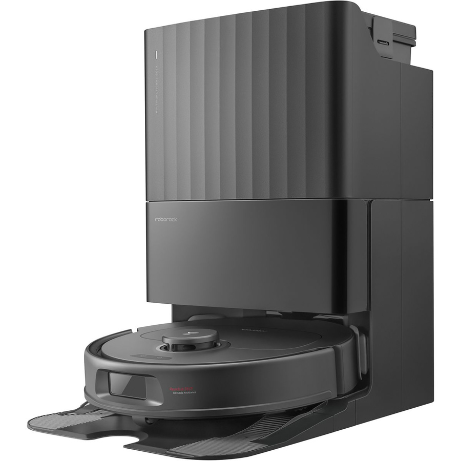 Roborock QRevo Plus Black - Aspirateur sur sa station de charge