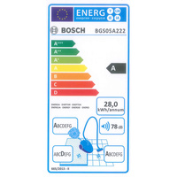Bosch BGS05A222 GS05 Cleann'n - Étiquette énergie
