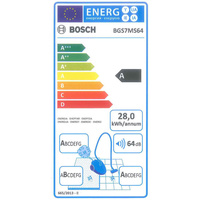 Bosch BGS7MS64 Relaxx'x Ultimate ProSilence64 - Étiquette énergie