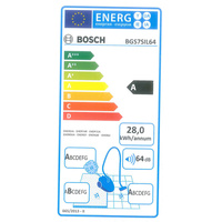 Bosch BGS7SIL64 GS70 Relaxx'x Ultimate - Étiquette énergie