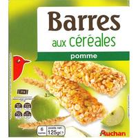 Auchan Barre de céréales pomme verte