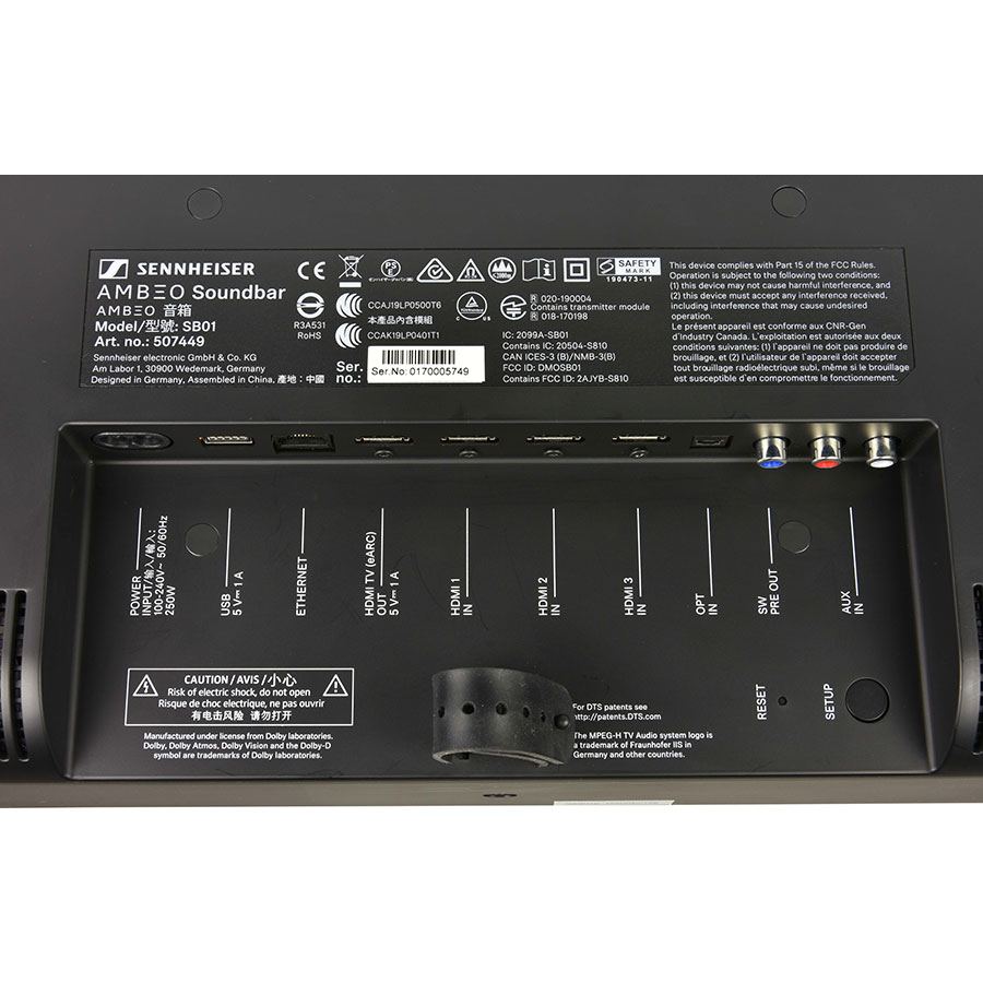 Sennheiser Ambeo Soundbar Max - Connectique