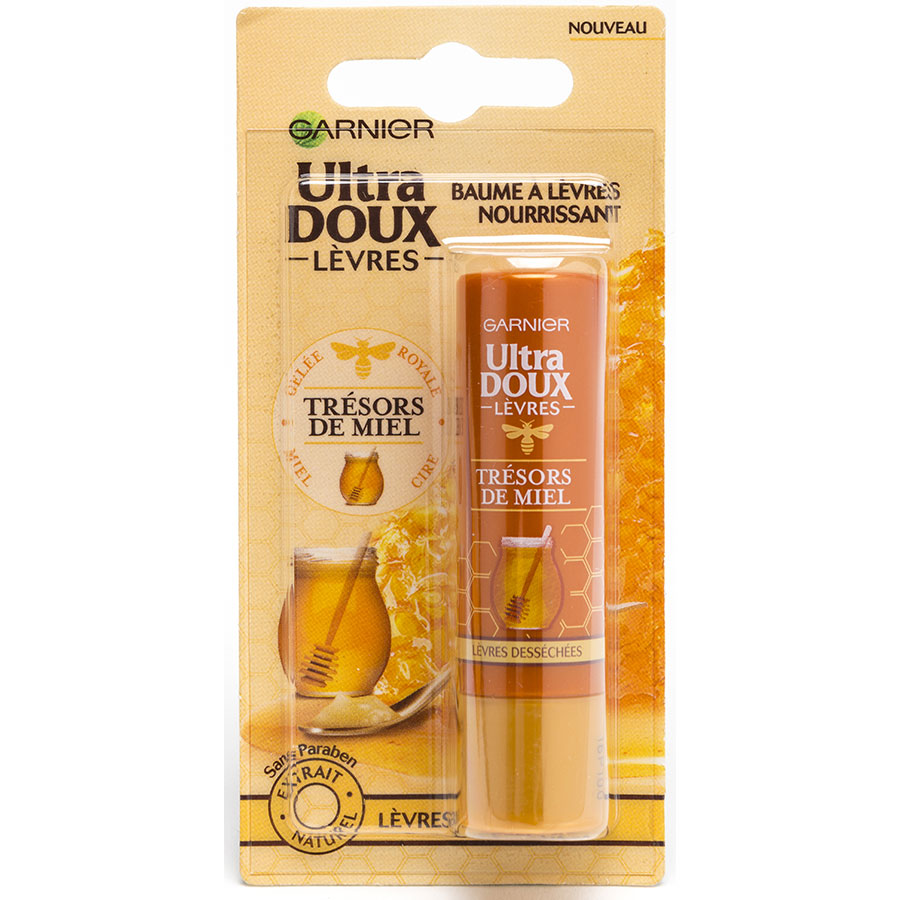Garnier Ultra doux Trésors de miel, baume à lèvres nourrissant - Visuel principal