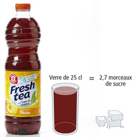 Fresh tea (Marque Repère Leclerc) À la pêche
- Nombre de morceaux de sucre par portion