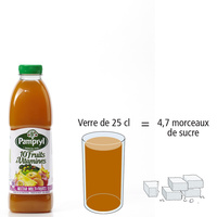 Pampryl 10 fruits & vitamines
- Nombre de morceaux de sucre par portion