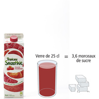 Tropicana Smoothie fraise framboise
- Nombre de morceaux de sucre par portion