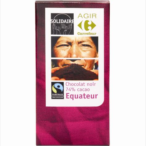 Agir Carrefour Solidaire Chocolat noir 74% cacao Équateur